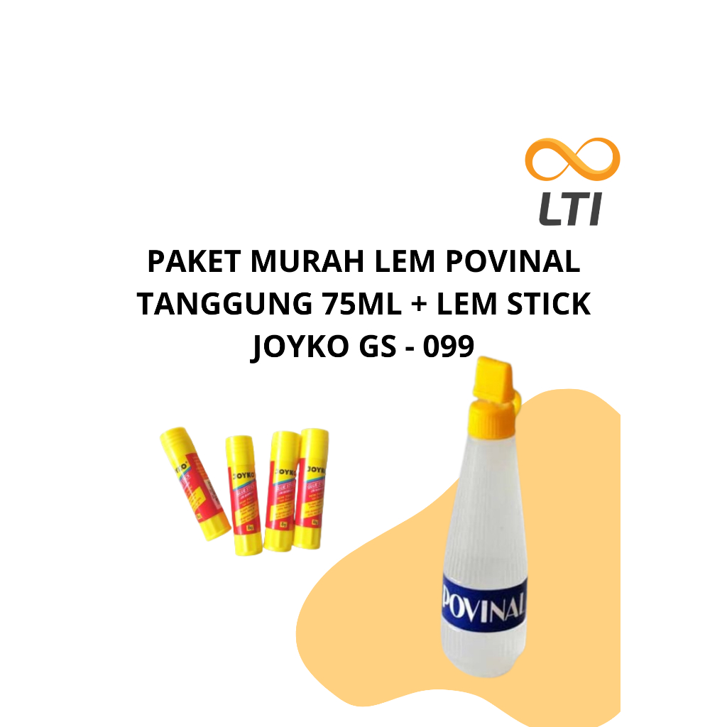 

PAKET MURAH LEM POVINAL TANGGUNG 75ML + LEM STICK JOYKO GS - 099 (Lem povinal 2 PCS + Lem Stick Joyko GS - 099 1PCS)