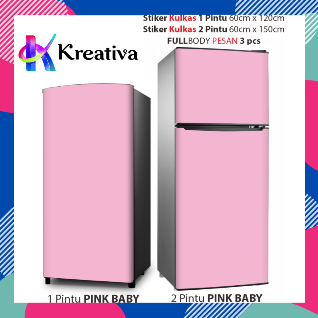 RB Stiker Kulkas 1 Pintu Atau 2 Pintu Standar WARNA POLOS
