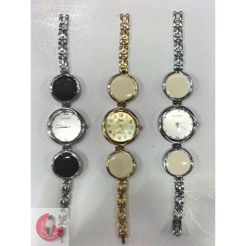 TOKO WATCHES - JAM TANGAN WANITA BENTUK BULAT STRAP RANTAI