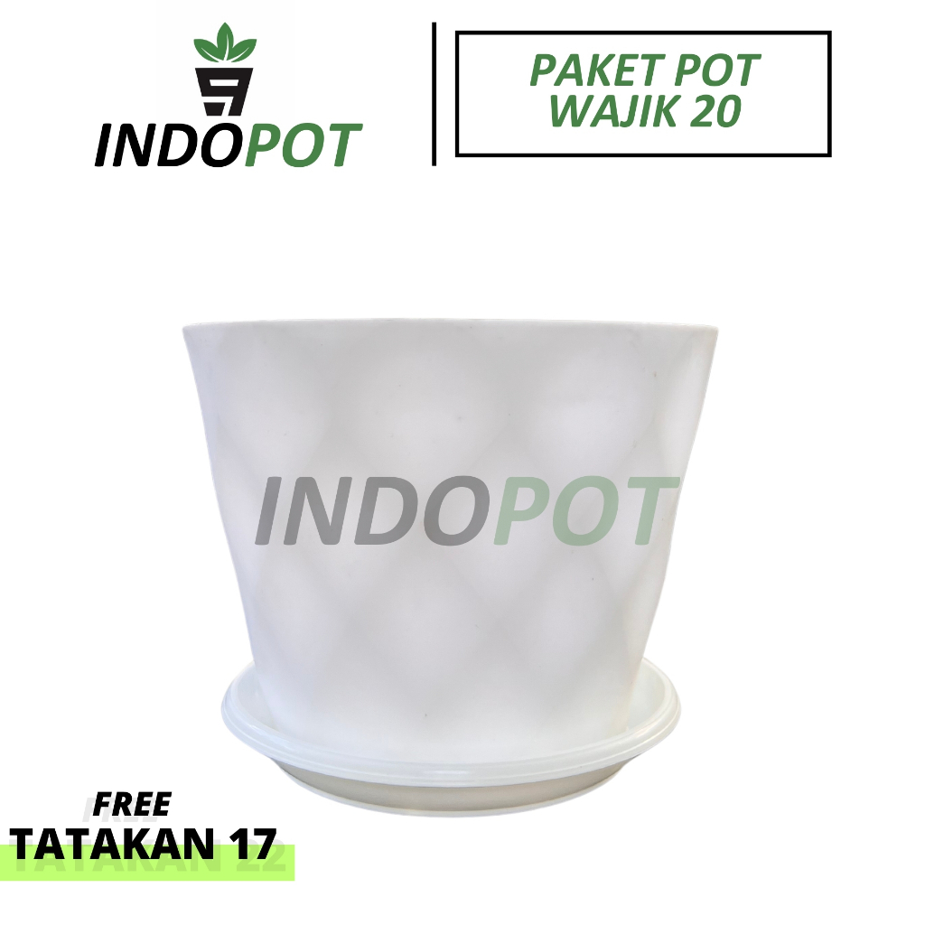 Paket Pot Wajik 20 + Tatakan GBL 17 Pot Unik Motif Elegant Untuk Indoor