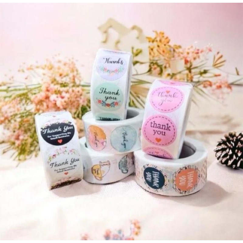 

Stiker thank you roll isi 500pcs