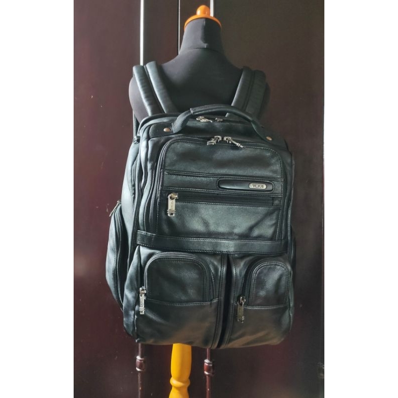 Backpack/Tas Ransel Multi Fungsi Compact Kulit Asli  T U M I  Alpha Bravo Black Preloved/second