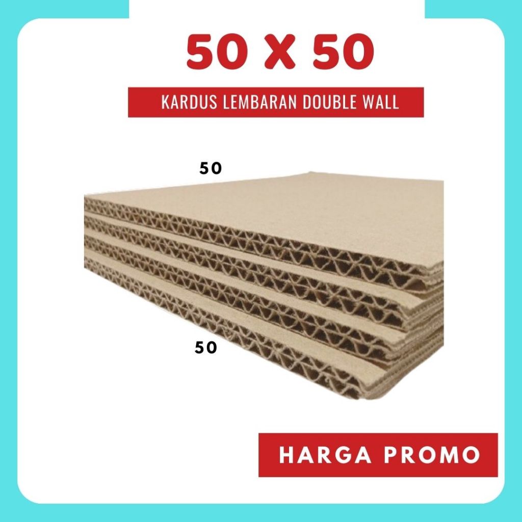 

Sheet 50x50 / 50x40 / 50x30 / 50x20 / 50x10 Kardus Lembaran Polos Double Wall Packing Karton Coklat Warna