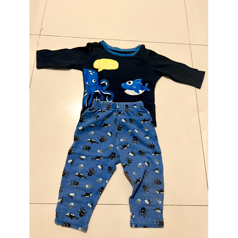 Preloved Piyama Anak Laki-Laki Gurita Ikan 18M