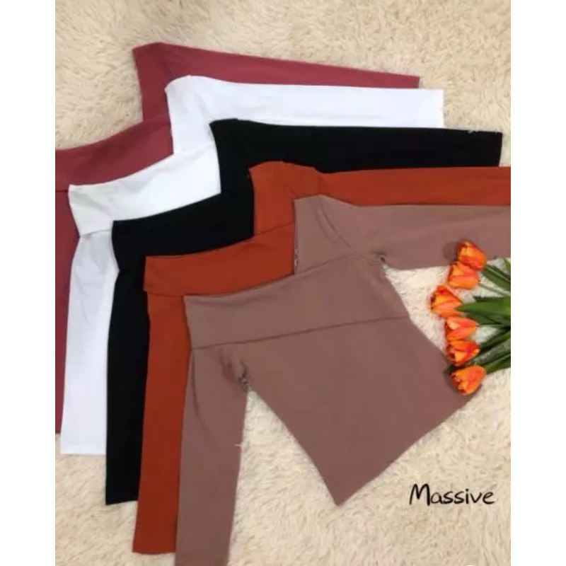 8003 BAJU KAOS ATASAN SABRINA LENGAN PANJANG WANITA BKK