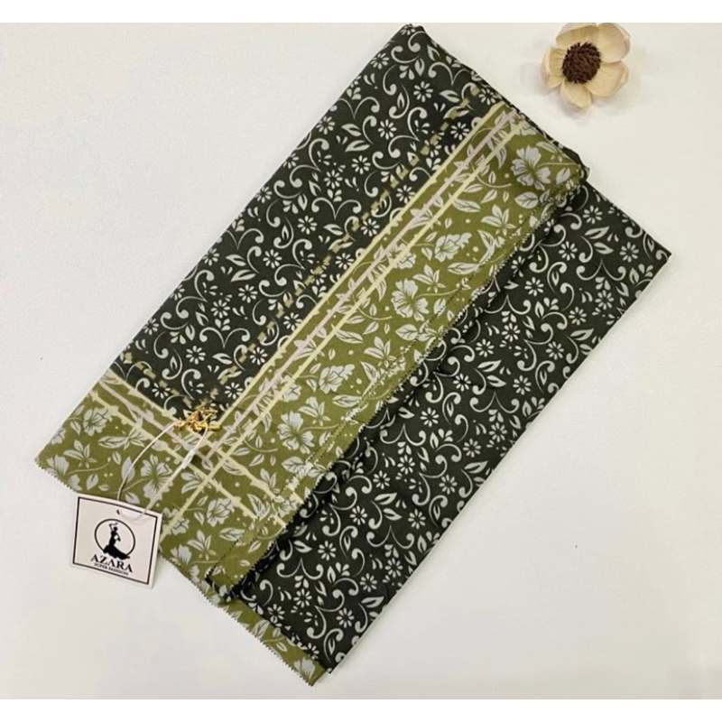 jilbab segiempat motif hijau