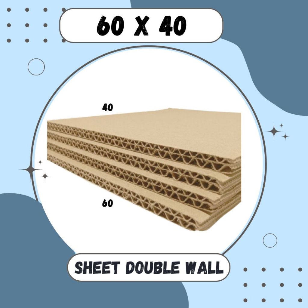 

Sheet 40x60 / 30x60 / 20x60 / 10x60 Kardus Lembaran Polos Double Wall Packing Karton Coklat Warna