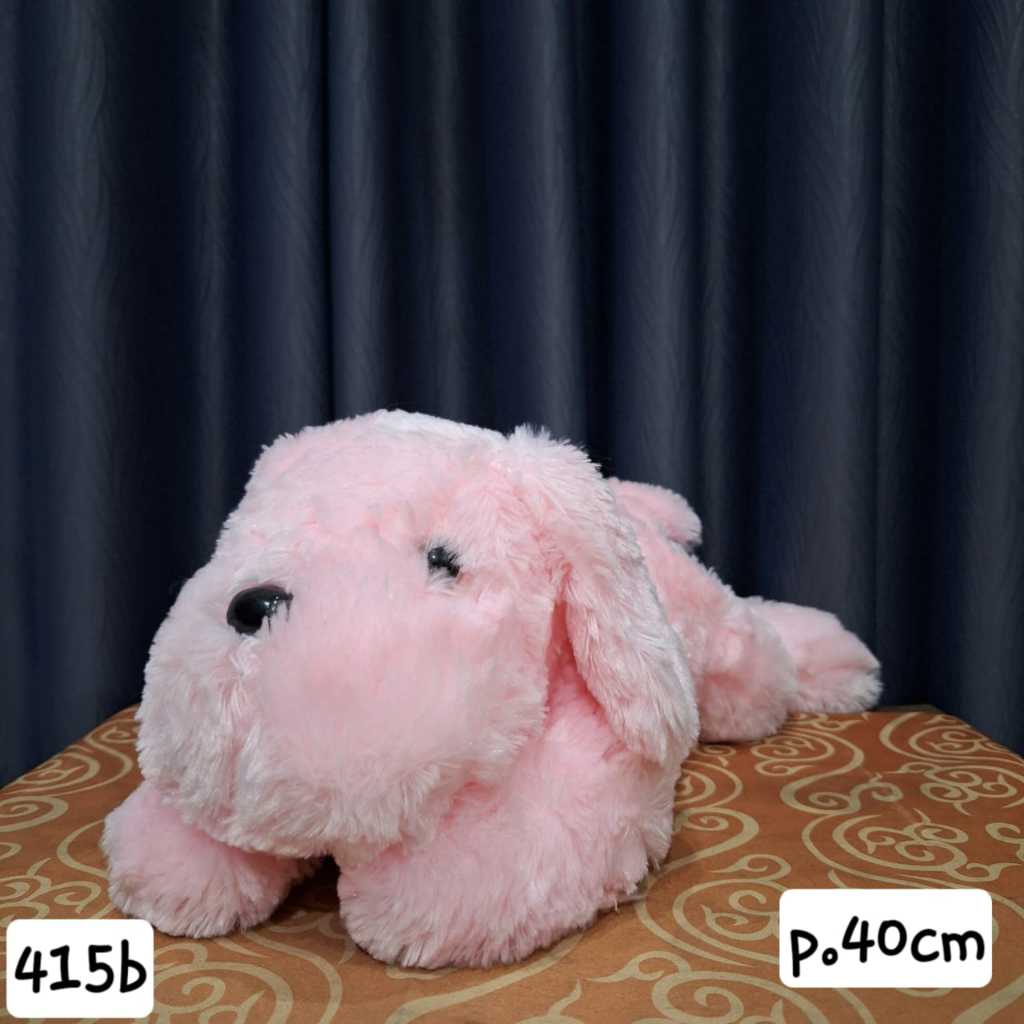 Boneka Anjing Guguk Pink Super Besar Bulu Tempat Sesuatu Cantik Lucu