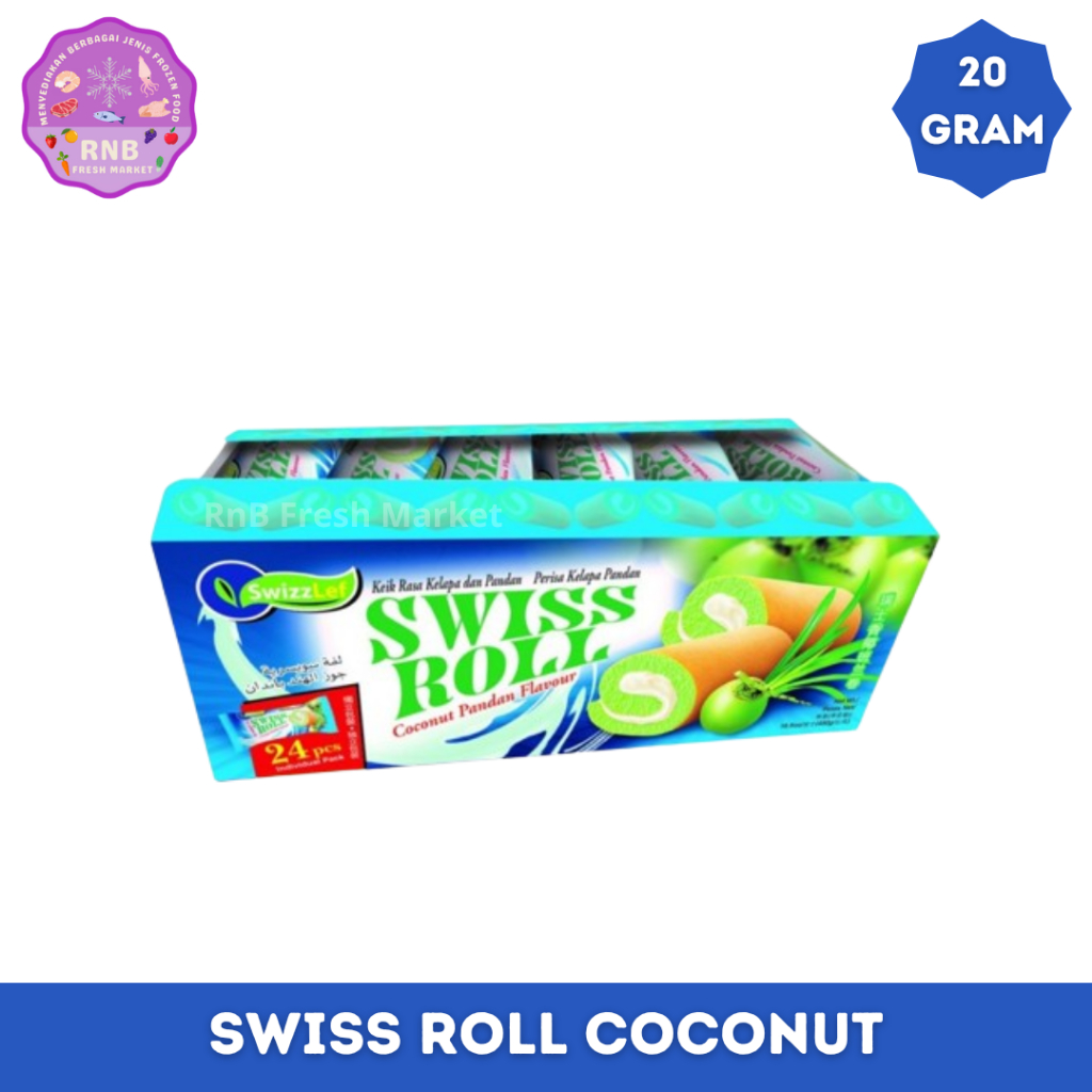 

Swiss Roll Coconut Pandan Netto20 Gram