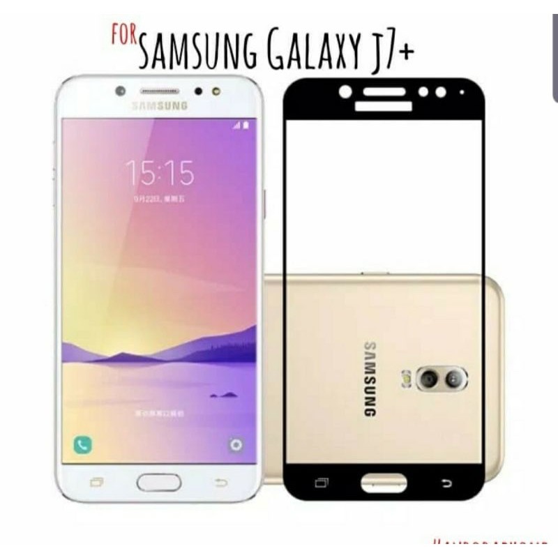 Samsung Galaxy J7 Pro J7 Plus J7+ Tempered Glass Full Cover Full Lem Screen Guard 9D 11D -UnclePatri