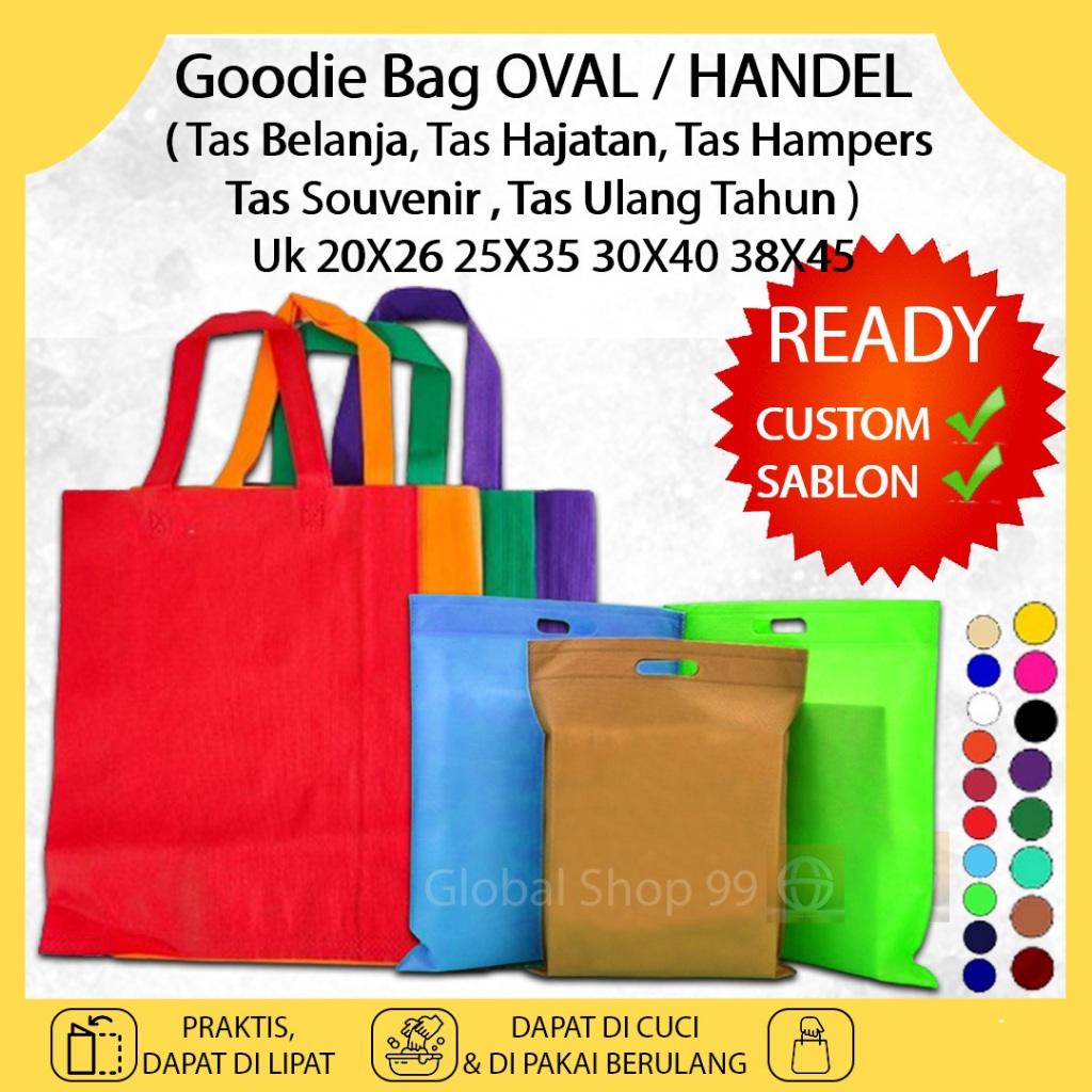 

Goodie Bag Kantong Tas Belanja 20X26 25X35 30X40 38X45 TOTEBAG Spunbond Hampers Hajatan Souvenir Ulang Tahun Anak