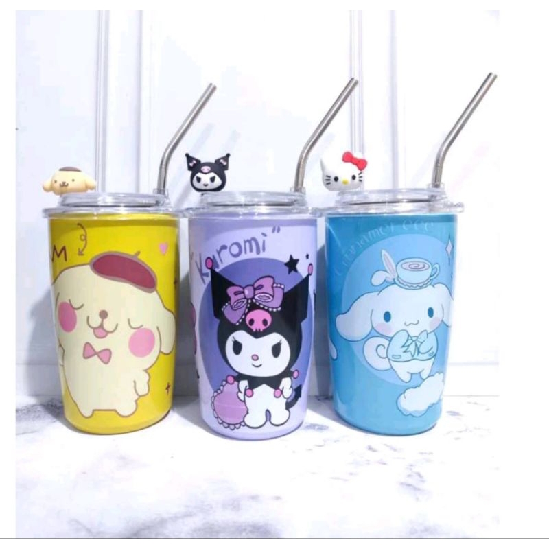 tumbler/mug Sanrio free sedotan 500ml stainless