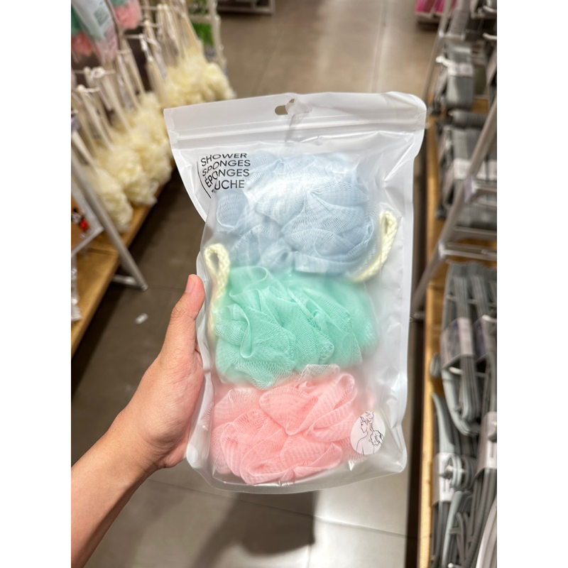 BATH SPONGE SET MINISO SPONS PERLENGKAPAN MANDI ISI 3
