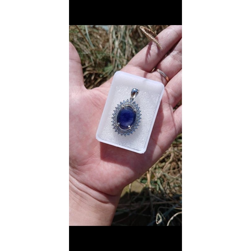 cincin dan liontin batu permata blue safir
