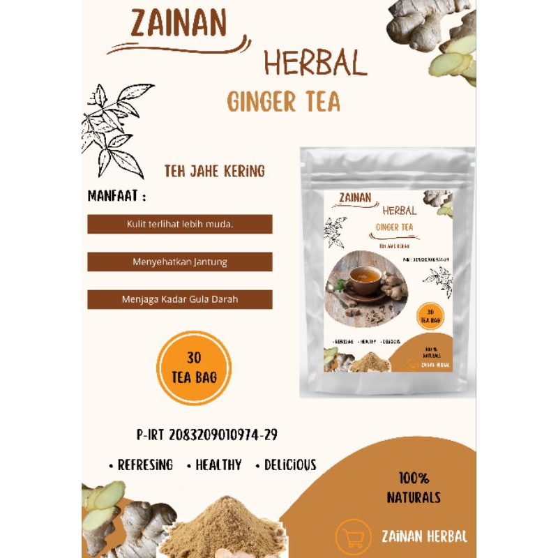 

Teh Jahe | Ginger Tea | Isi 30 Tea Bag