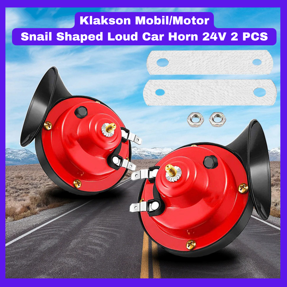 Klakson Mobil / Motor Snail Shaped Loud Car Horn 24V 2 PCS klakson 24V klakson keong 24volt