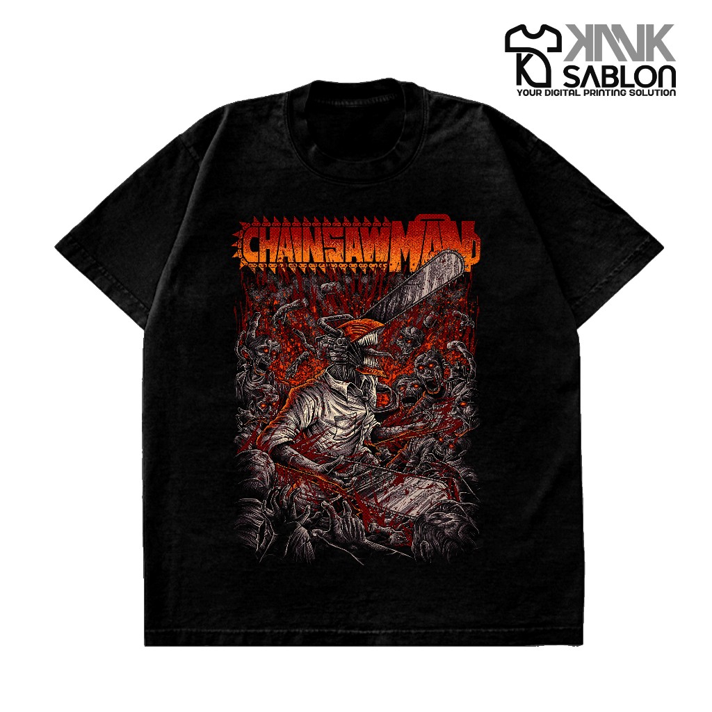 T-Shirt baju anime chansawman new design-Baju anime viral-KANKSABLON