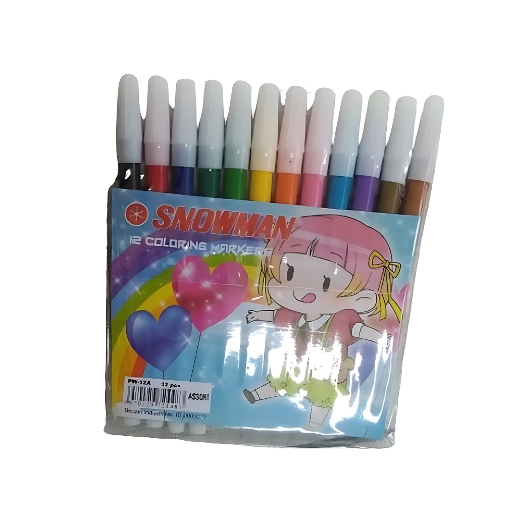 

Spidol Warna SNOWMAN 12 coloring Markers KWALITAS TERBAIK ORIGINAL | 1 Set