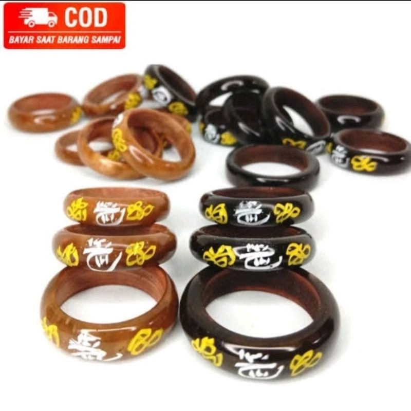 Cincin Kokka/Kaokah Pria wanita Ukir Rajah