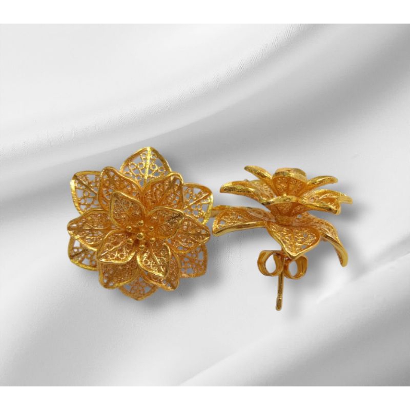 Anting wanita model tusuk kendari lapis emas anti karat