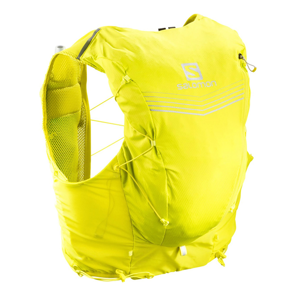 SALOMON ADV SKIN 12 SET Lightweight Hydration Pack 12L Trail Run Sulphur Sping Hydropack Salomon day