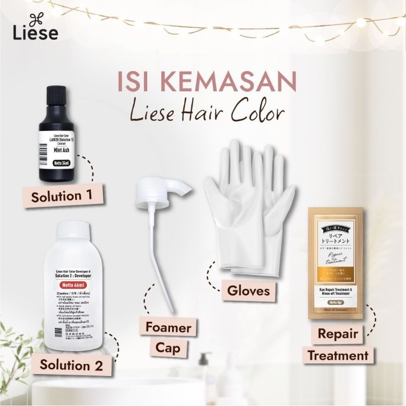 BPOM LIESE Creamy Bubble Hair Color / Blaune for Grey Hair Coverage Uban