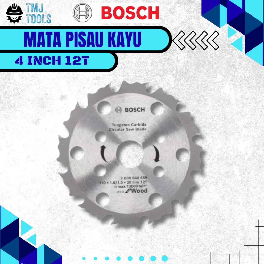 BOSCH Mata Pisau Kayu 4 Inch 12T Tanduk  Blade Circle Circular Saw 4" 12 T Mata Pisau Gerinda Wood C