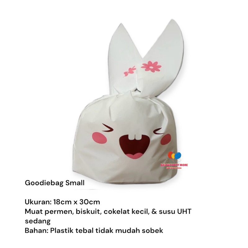 

(SMALL KELINCI SMILE ISI 5 LBR) Plastik Bingkisan Ikat / Bingkisan Snack Ikat murah