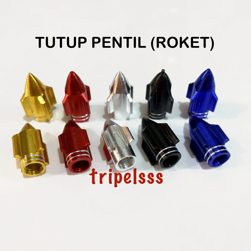TUTUP PENTIL BAN RODA VARIASI UNIVERSAL MOTOR / MOBIL / SEPEDA MODEL ROKET