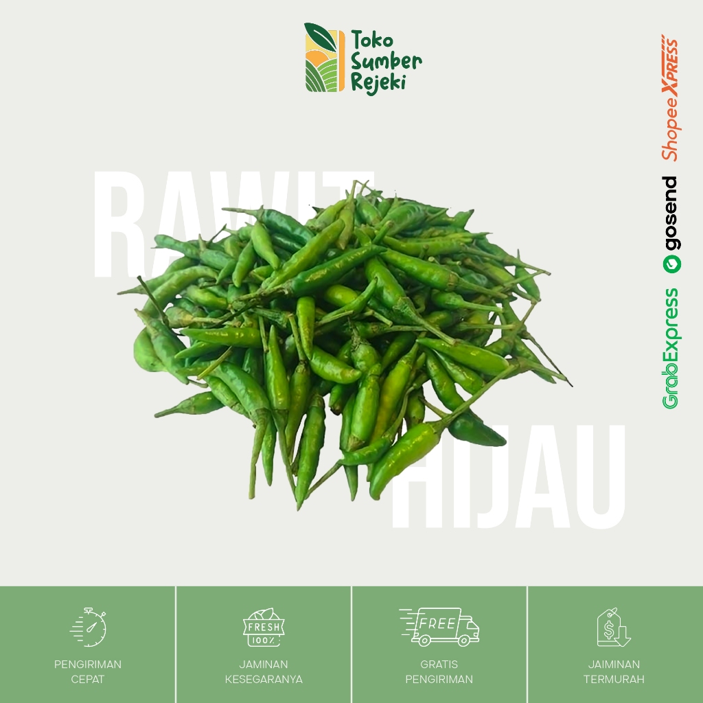 

Cabai Rawit Hijau / Lalap / Japlak Segar - Toko Sumber Rejeki Yogyakarta