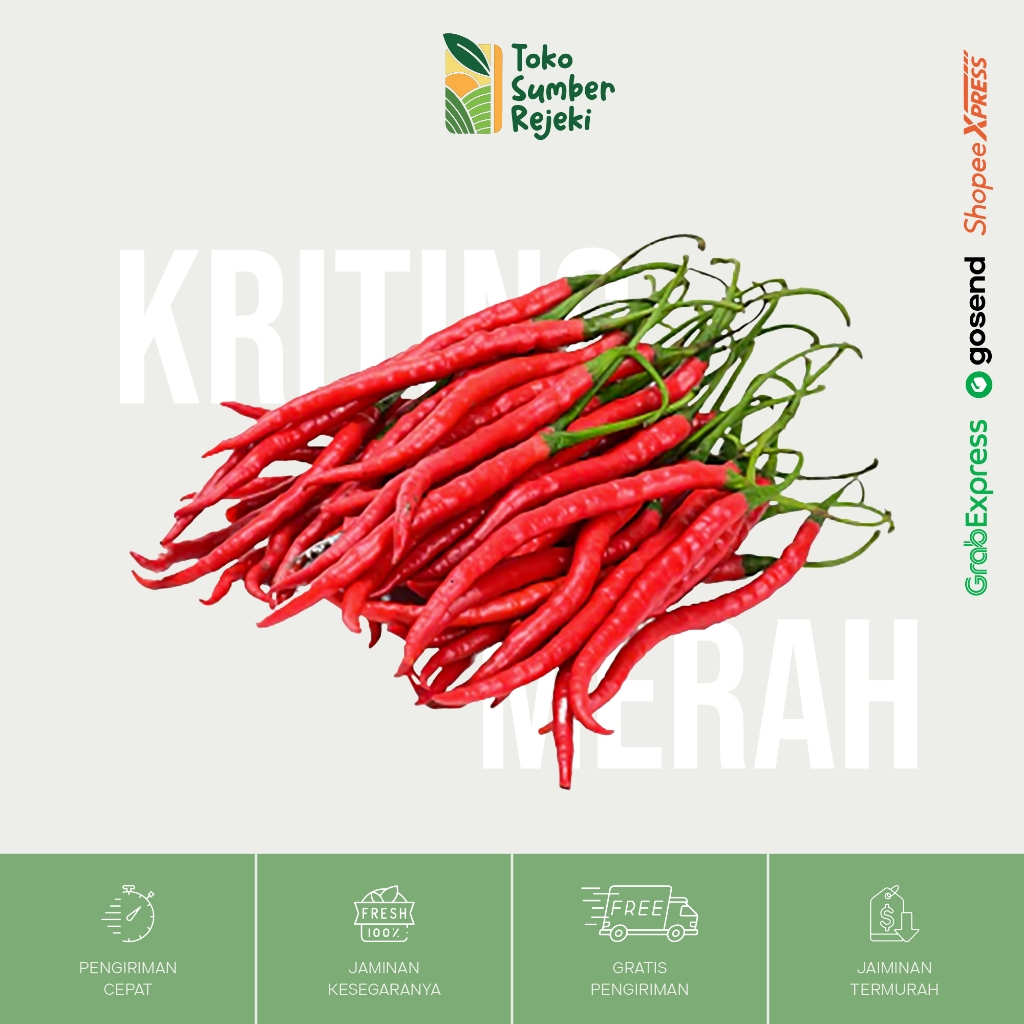 

Cabai Keriting Merah Segar - Toko Sumber Rejeki Yogyakarta