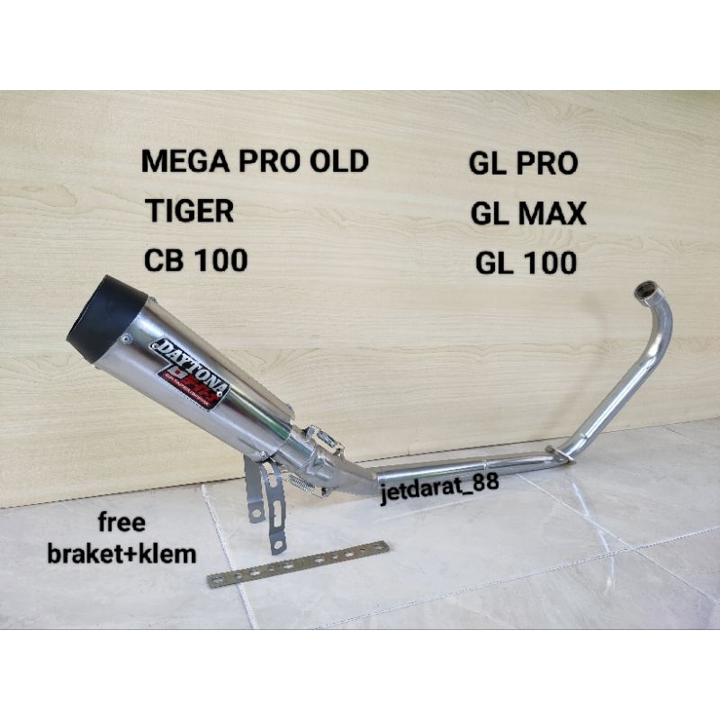 knalpot racing DAYTONA untuk motor MEGAPRO OLD /TIGER / GL PRO /GL MAX /GL 100 /CB 100