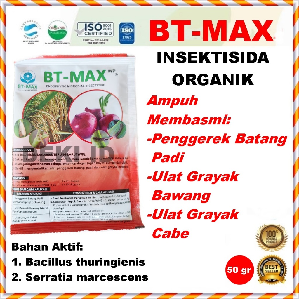 Bt Max 50 Gr Bacillus T Bakteri Merah Serratia Bio Insektisida Organik Pestisida Nematisida Pembasmi