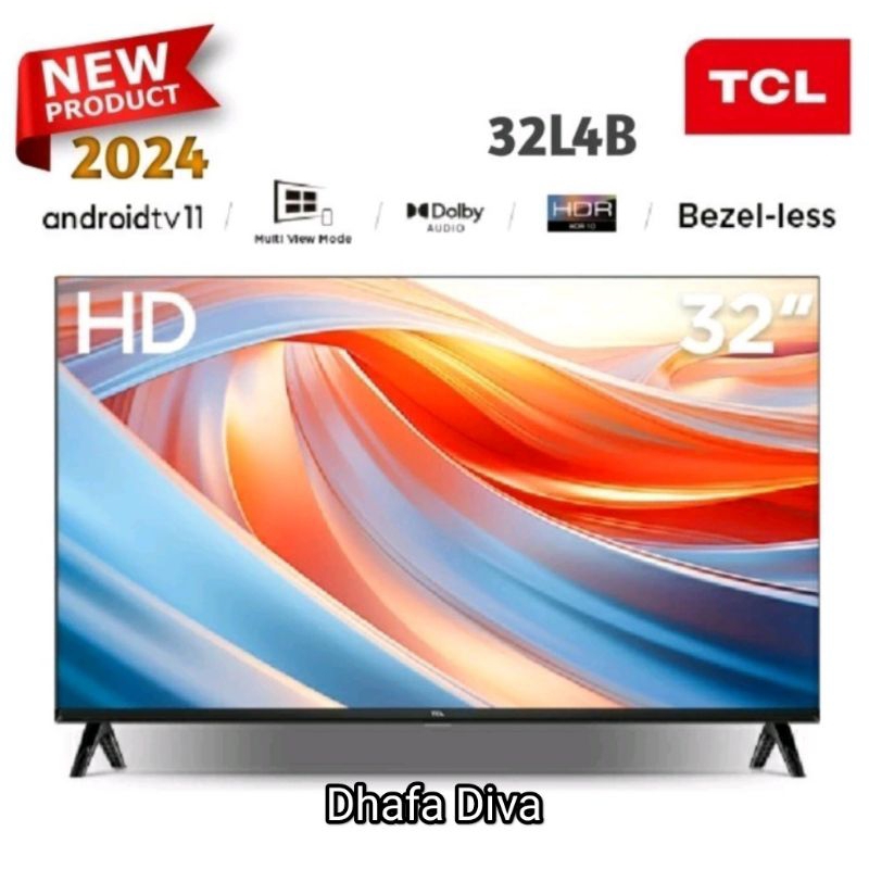 TCL LED TV 32 Inchi Android 11 Digital Smart TV 32L4B