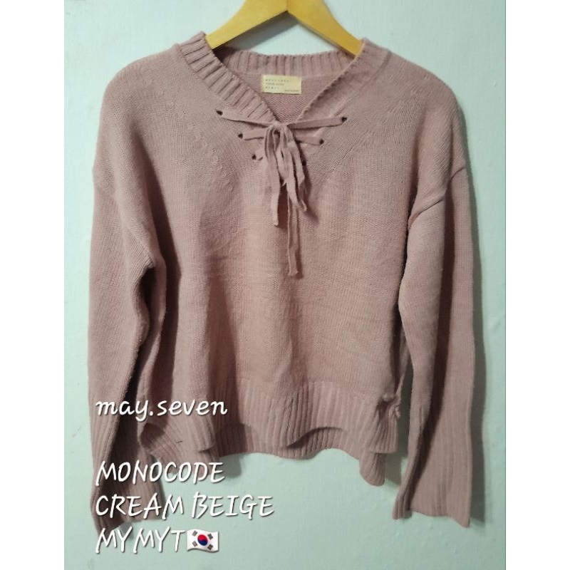 MONOCODE CREAM BEIGE MYMYT Sweater Rajut Korea