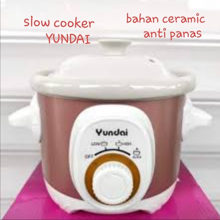 Slow cooker Keramik Putih YUNDAI Penanak Nasi 6 LITER