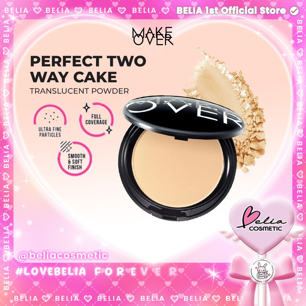 [ BELIA ] Make Over Perfect Cover Two Way Cake SPF 15 12g (bedak padat) Makeover