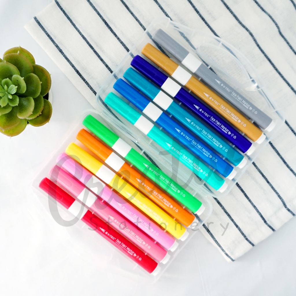 

H7Y V-TEC Face Paint Marker Spidol Wajah 12 Warna Fpm0367B