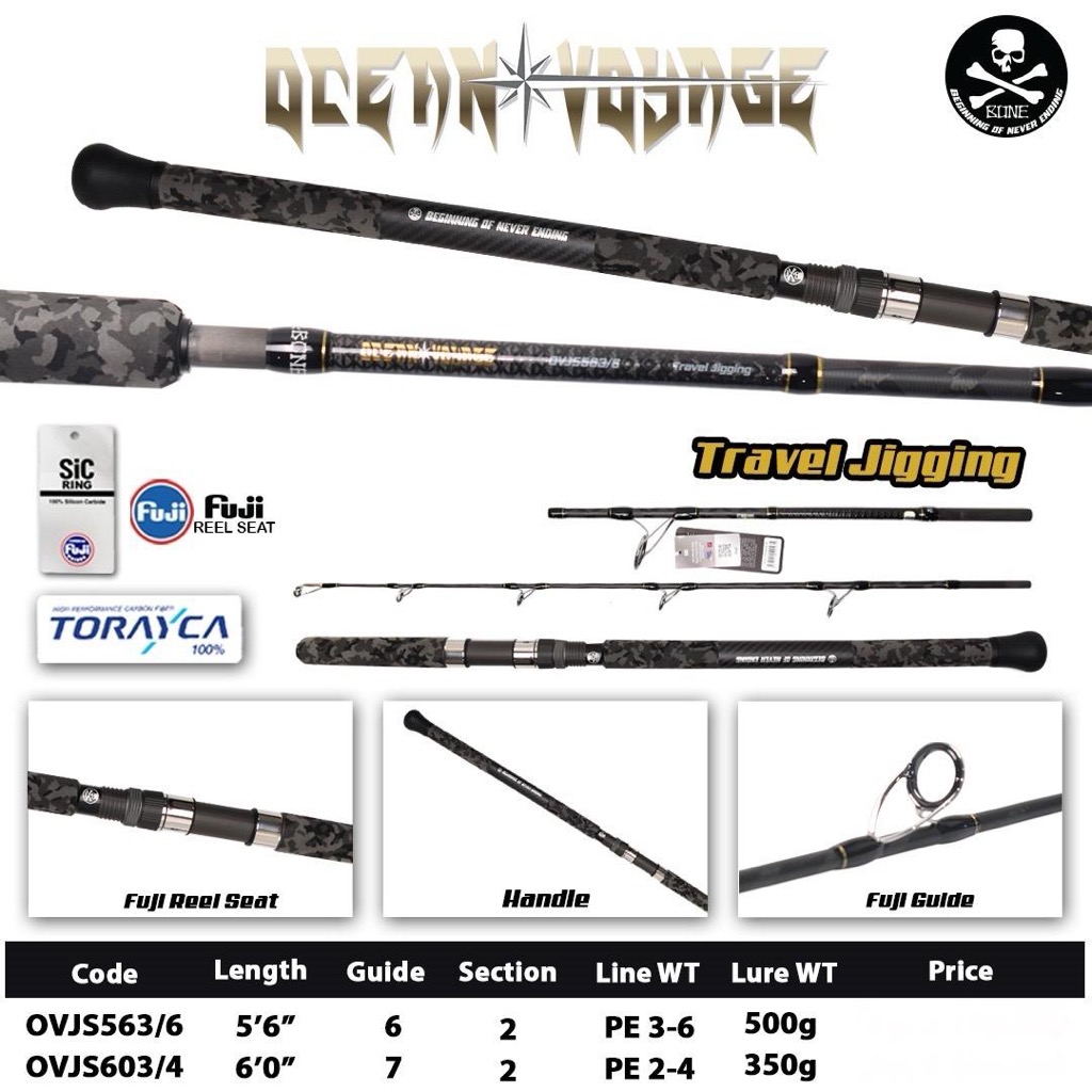 Joran BONE OceanVoyage Jigging StickBait Travel Rod