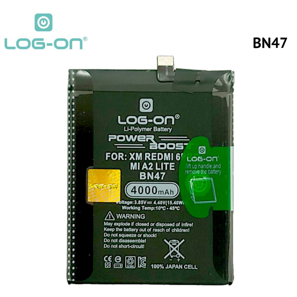 LOG ON BATERAI XIAOMI REDMI 6 PRO Mi A2 BN47 BATRE DOUBLE POWER DOUBLE IC BATTERY