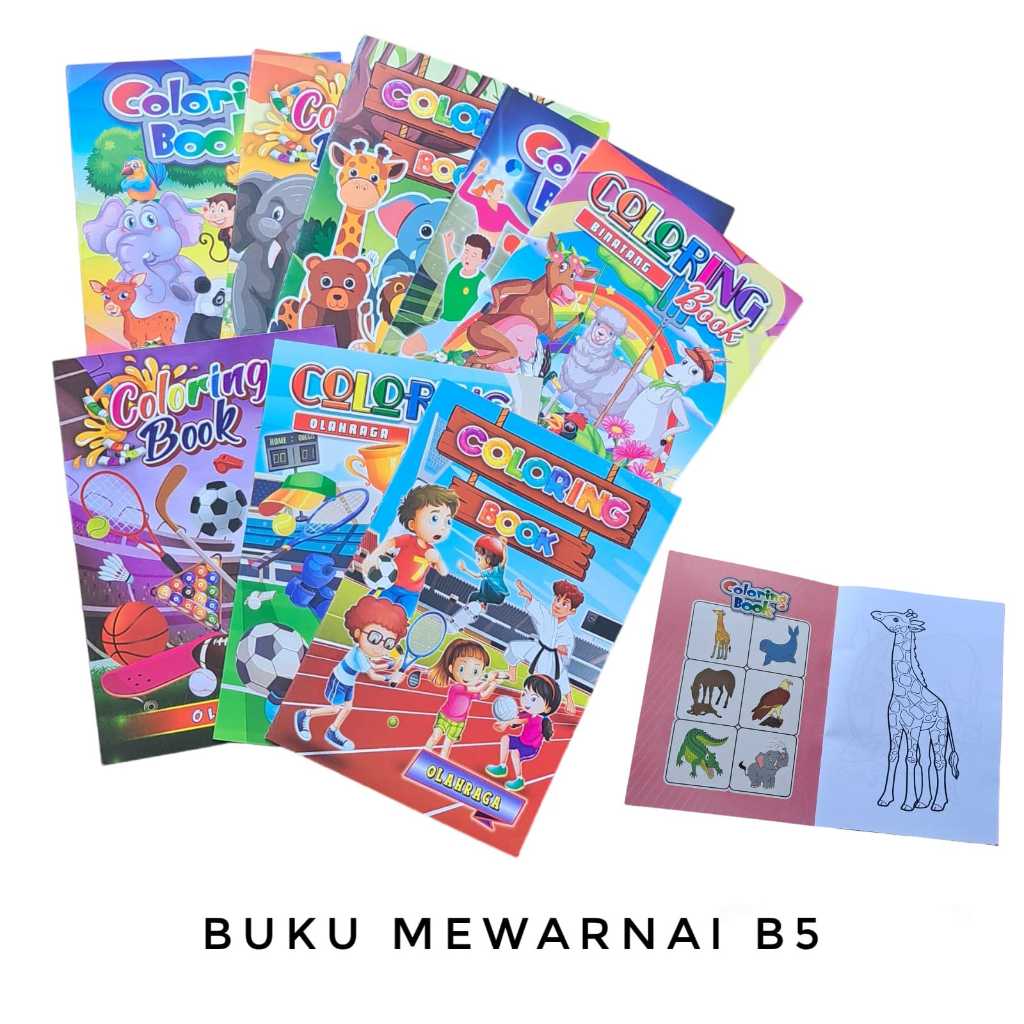 

BUKU MEWARNAI ANAK B5 COLORING BOOK TEMA HEWAN OLAHRAGA LUCU MURAH MAINAN EDUKASI ANAK