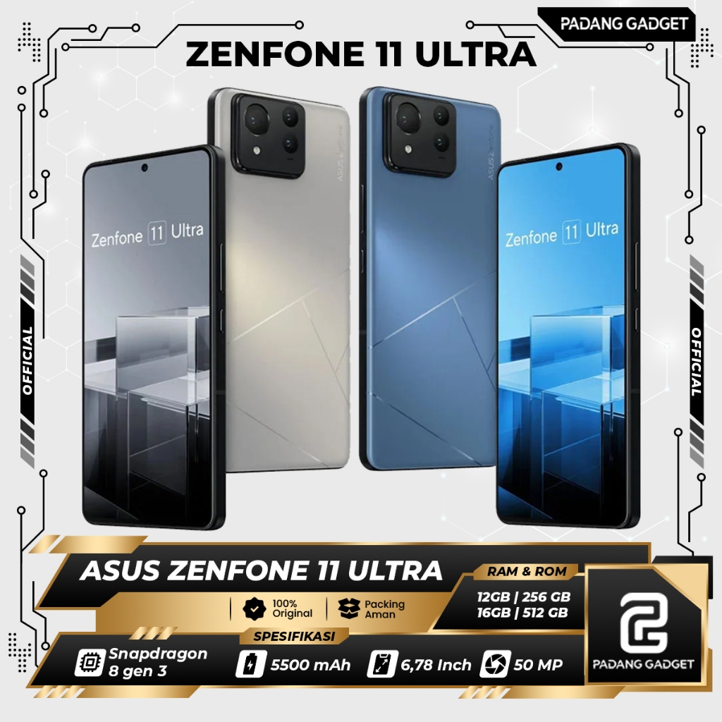 ASUS Zenfone 11 Ultra 5G Ram 12/256 & 16/512 GB Original Terbaru Layar LTPO AMOLED Chipset Snapdrago