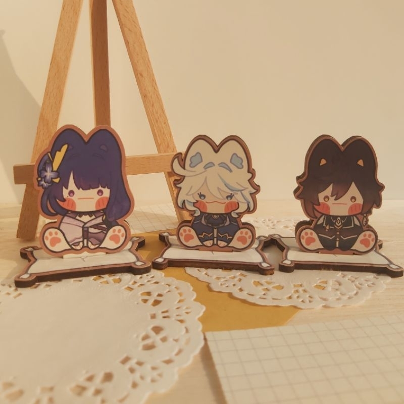 [muncationary] Wooden Mini Standee Archon Cat Venti Zhongli Raiden Nahida Furina Fanmerch