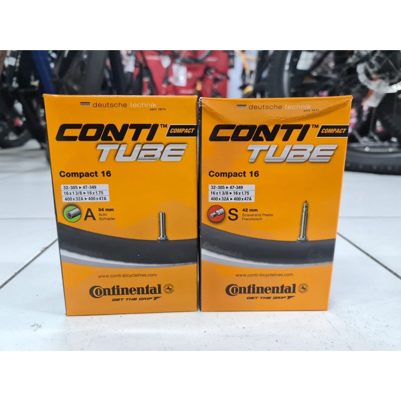 Ban Dalam CONTINENTAL 16 x 1-3/8 349 Cop Pentil Presta S 42mm / Cop Pentil AV A 34mm Trisixty,Fnhon,