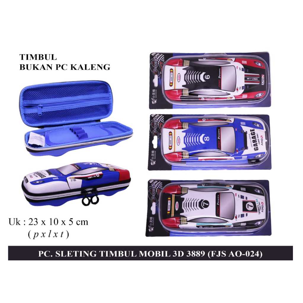 

Pencil Case/ Tempat Pensil/ Tepak/ Kotak Pensil sleting/ Kotak Pensil Anak Motif Mobil ( Car ) 3D Timbul Bahan Tebal Bukan Kaleng
