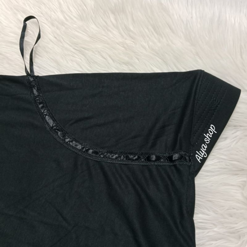 Jilbab Instan/Jilbab Bergo warna Hitam pita - jilbab pita hitam -Jilbab bergo anak