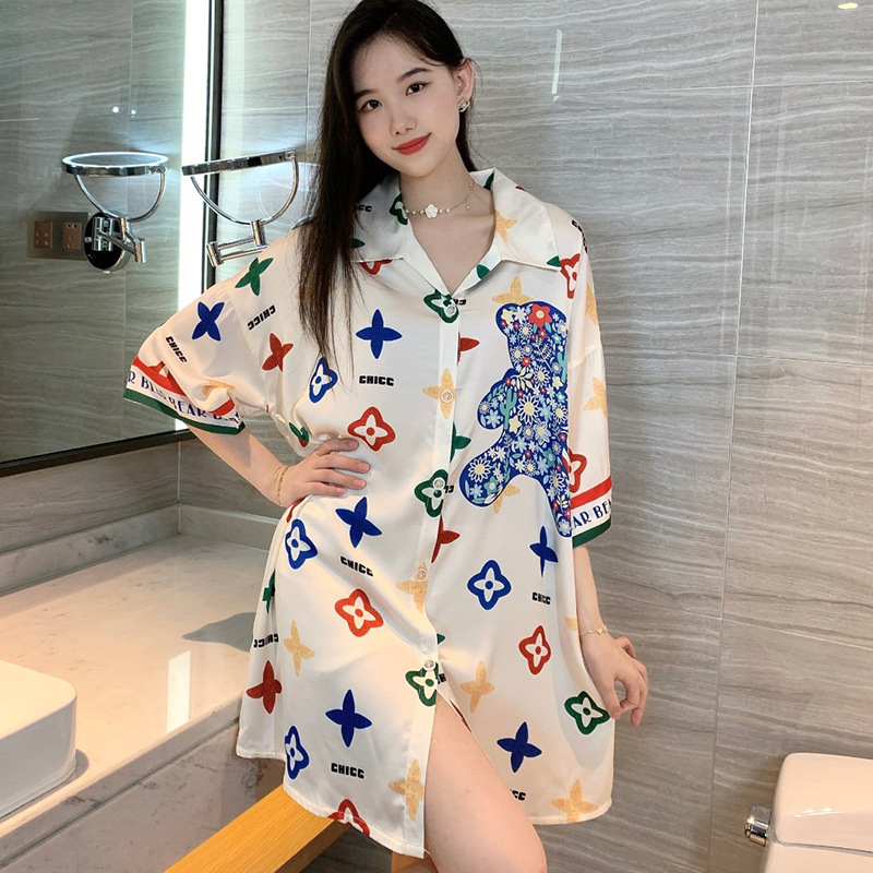 vii Piyama Model Kemeja Import Korean Looks Style Premium Gaun Tidur Homewear Wanita Dewasa Sexy