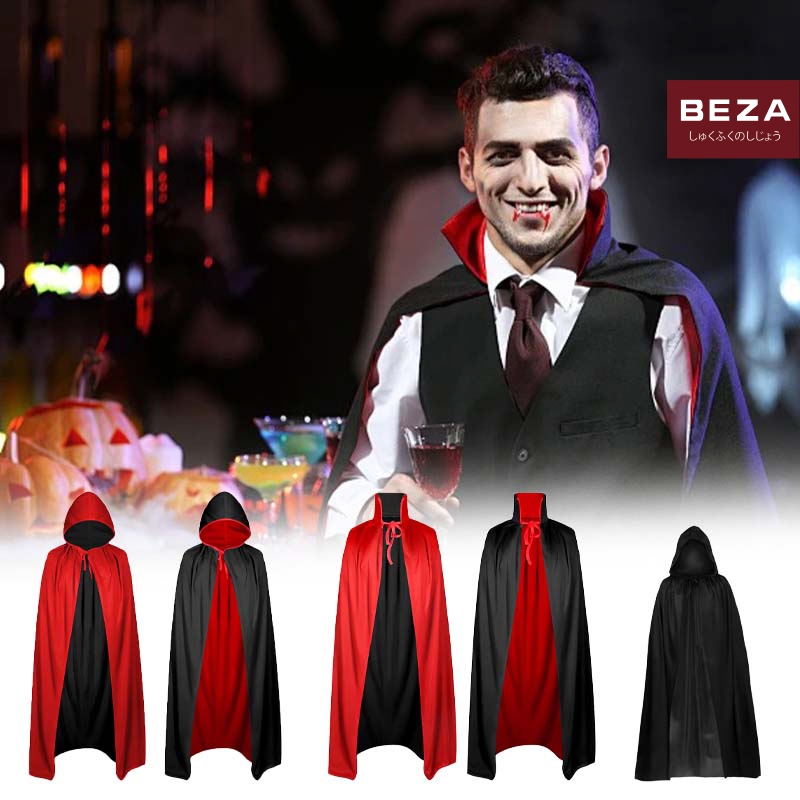 Jubah Halloween costum Jubah Hitam Jubah Hitam Jubah Nenek Sihir