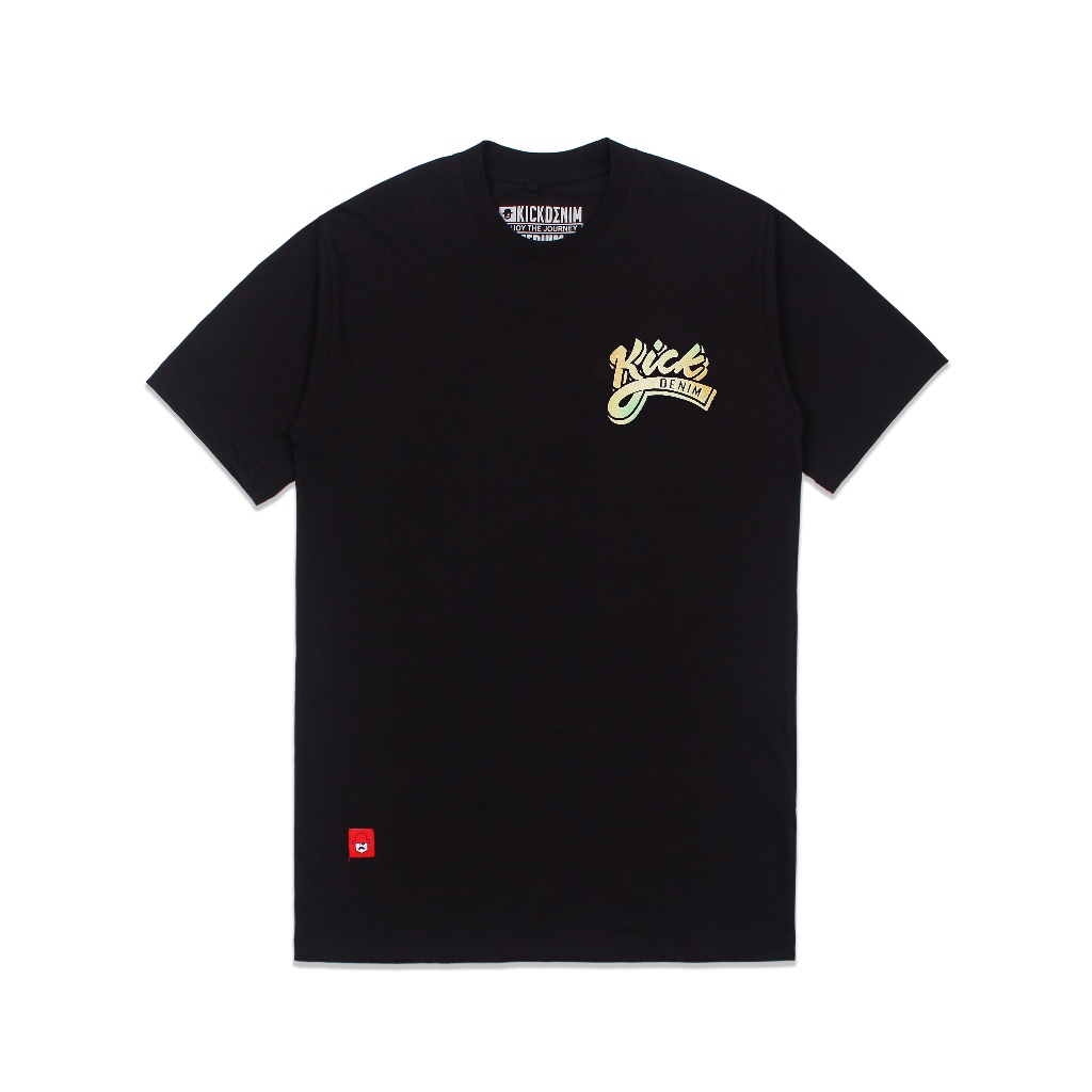 Kick Denim - T shirt Pria Lengan Pendek Hitam | Ts Saka