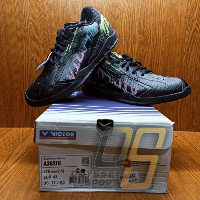 Sepatu Badminton Victor A362III (Black) 100% ORIGINAL